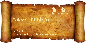 Makkos Milán névjegykártya