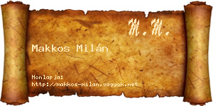 Makkos Milán névjegykártya