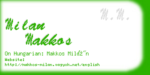 milan makkos business card